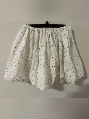 Polka Dot White Bubble Skirt
